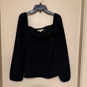 Madewell Elegant Black Long Sleeve Top